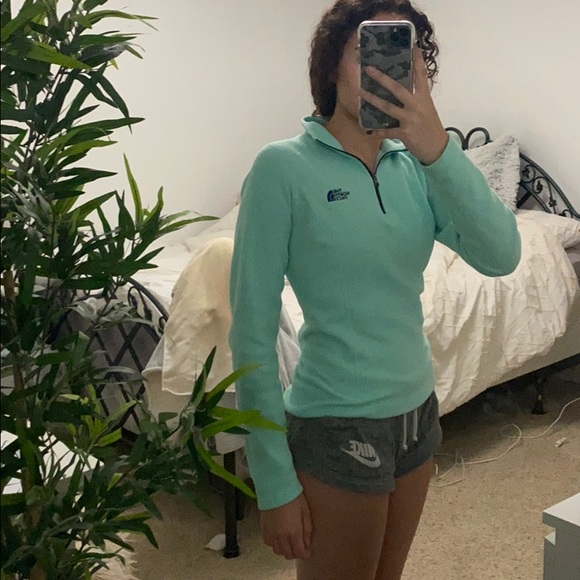 North face mint quarter zip fleece jacket - Picture 7 of 7